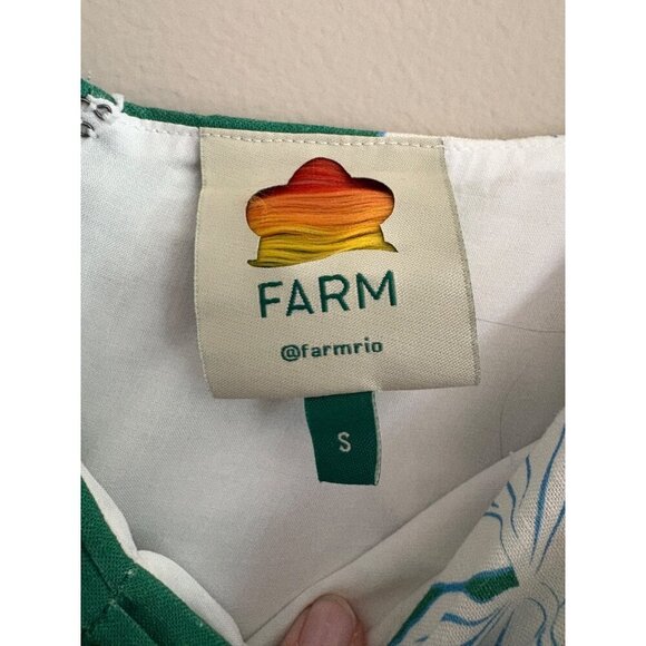 Farm Rio Soft Garden Linen-Blend Tropical Floral Mini Dress Size Small - Picture 7 of 14